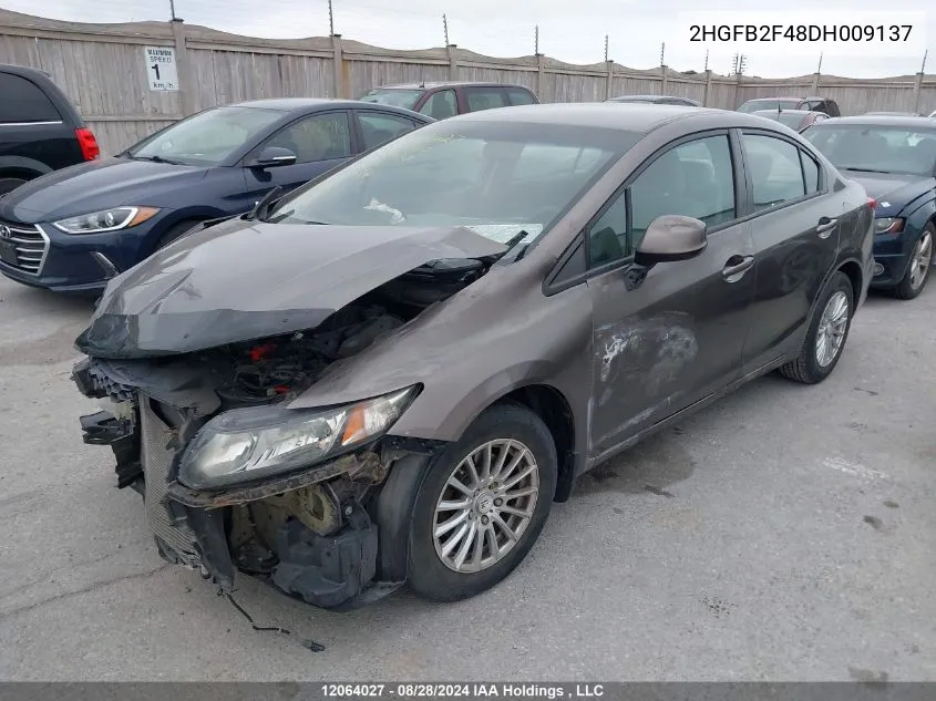 2013 Honda Civic Lx VIN: 2HGFB2F48DH009137 Lot: 12064027