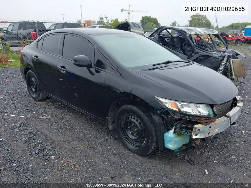 2013 Honda Civic Sdn VIN: 2HGFB2F49DH029655 Lot: 12069651