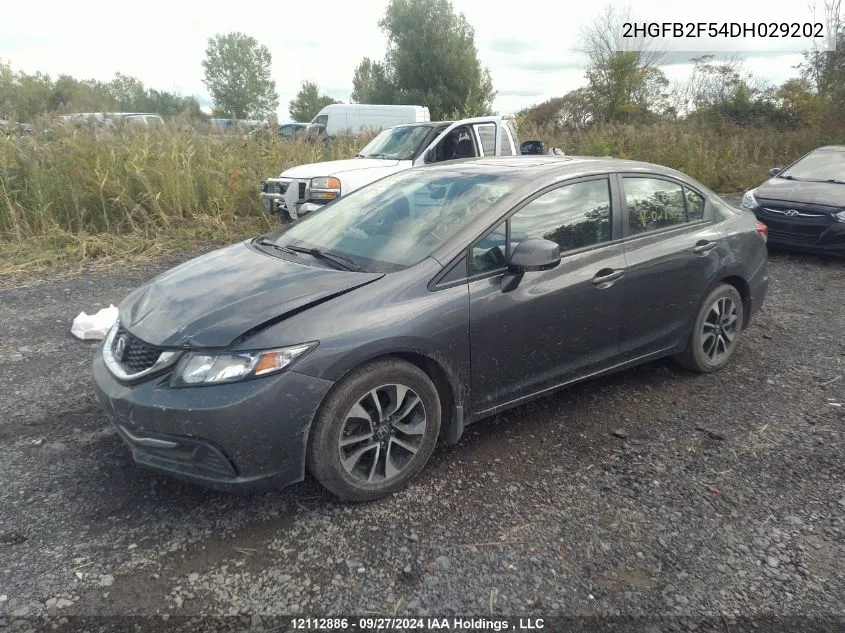 2013 Honda Civic Sdn VIN: 2HGFB2F54DH029202 Lot: 12112886