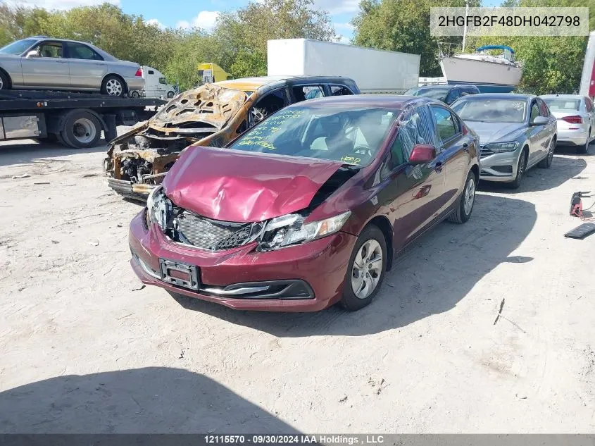 2013 Honda Civic Sdn VIN: 2HGFB2F48DH042798 Lot: 12115570