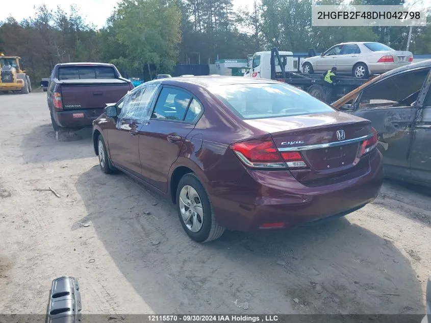 2HGFB2F48DH042798 2013 Honda Civic Sdn