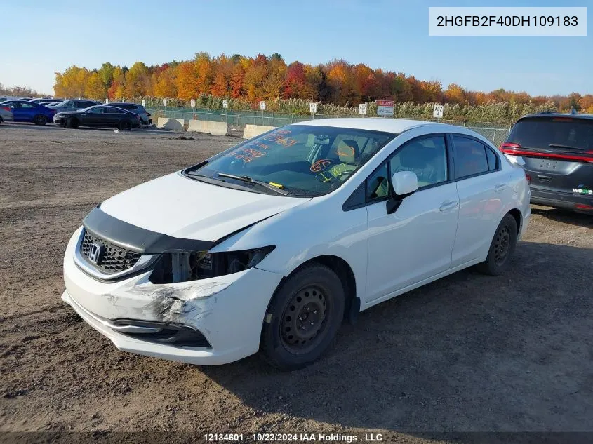 2013 Honda Civic Lx VIN: 2HGFB2F40DH109183 Lot: 12134601