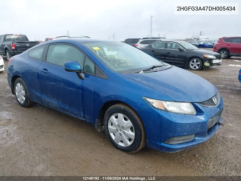 2013 Honda Civic Cpe VIN: 2HGFG3A47DH005434 Lot: 12145192