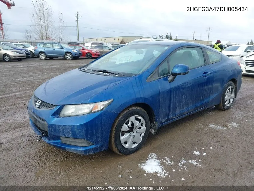 2013 Honda Civic Cpe VIN: 2HGFG3A47DH005434 Lot: 12145192