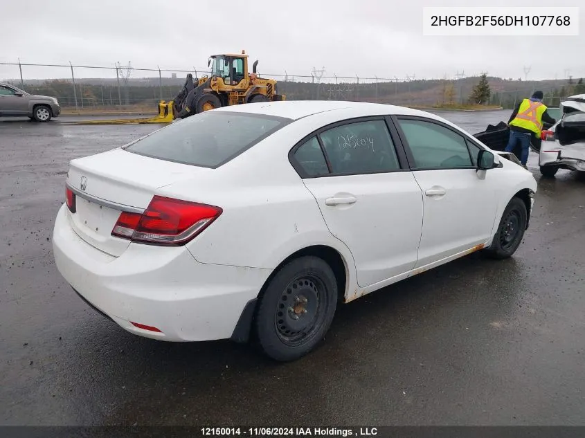 2013 Honda Civic Sdn VIN: 2HGFB2F56DH107768 Lot: 12150014