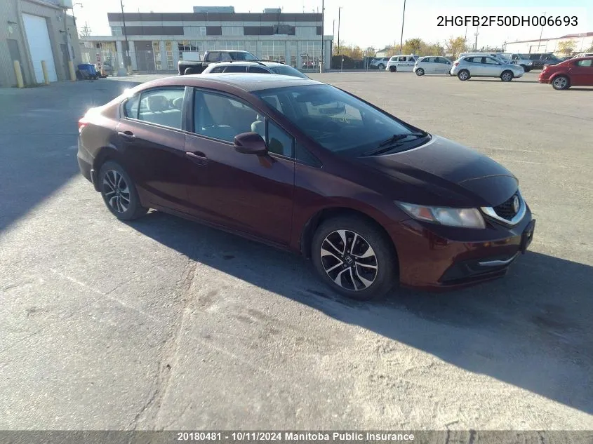 2HGFB2F50DH006693 2013 Honda Civic Ex