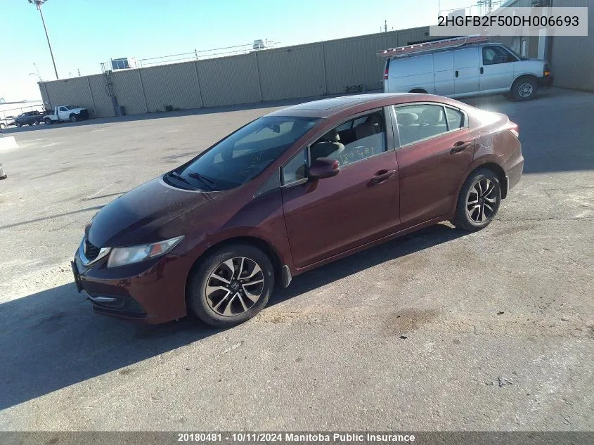 2HGFB2F50DH006693 2013 Honda Civic Ex