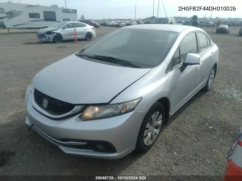 2HGFB2F44DH010026 2013 Honda Civic Lx