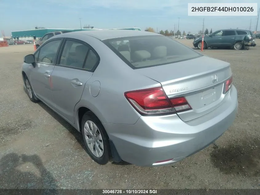 2HGFB2F44DH010026 2013 Honda Civic Lx