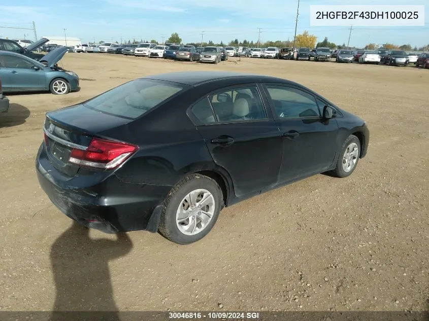 2HGFB2F43DH100025 2013 Honda Civic Lx