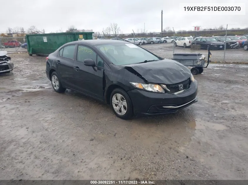 2013 Honda Civic Lx VIN: 19XFB2F51DE003070 Lot: 38092251