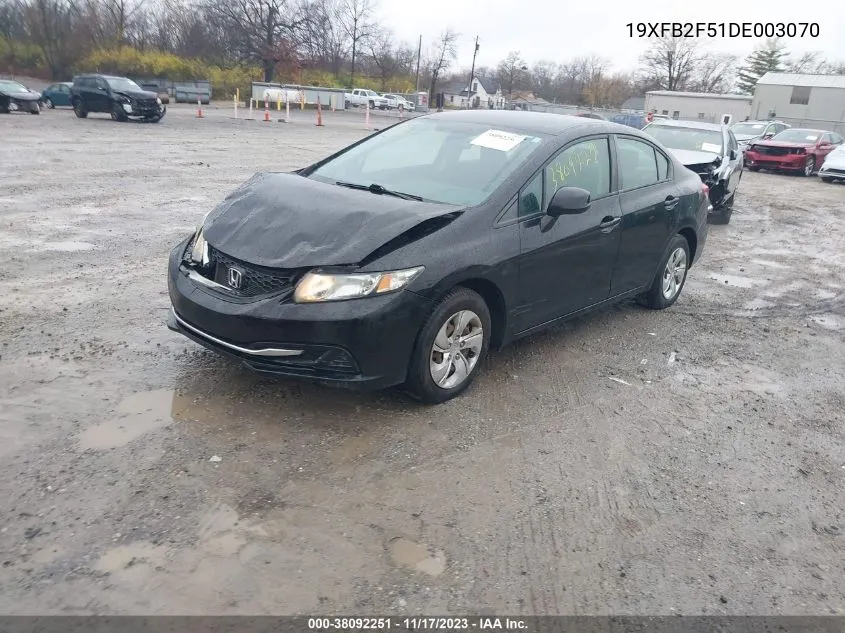 2013 Honda Civic Lx VIN: 19XFB2F51DE003070 Lot: 38092251