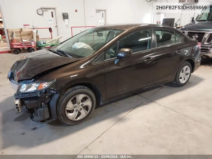 2013 Honda Civic Lx VIN: 2HGFB2F53DH559869 Lot: 38906123