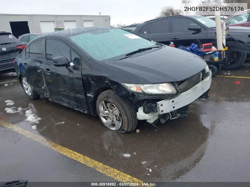 2013 Honda Civic Lx VIN: 2HGFB2F52DH576176 Lot: 38918892