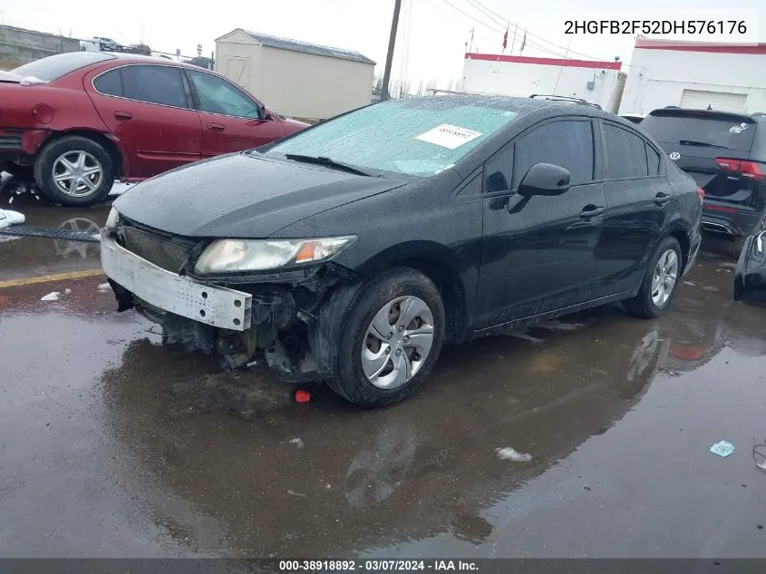 2013 Honda Civic Lx VIN: 2HGFB2F52DH576176 Lot: 38918892