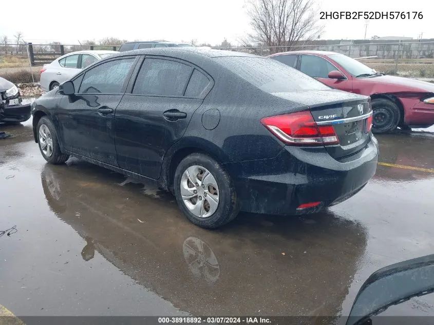 2013 Honda Civic Lx VIN: 2HGFB2F52DH576176 Lot: 38918892