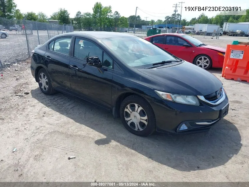 2013 Honda Civic Hybrid VIN: 19XFB4F23DE203191 Lot: 39377081