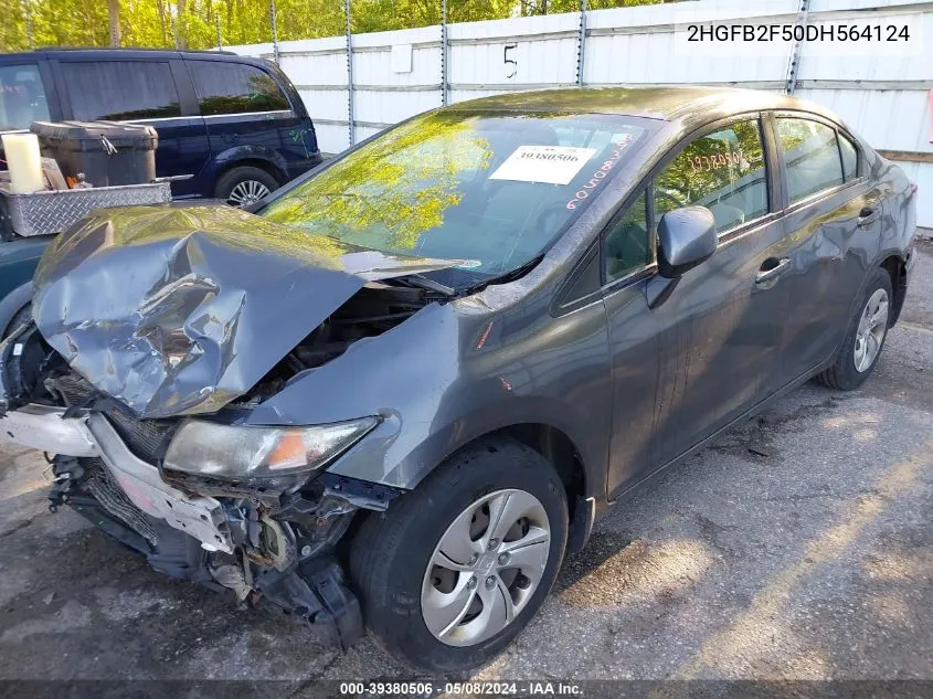 2013 Honda Civic Lx VIN: 2HGFB2F50DH564124 Lot: 39380506