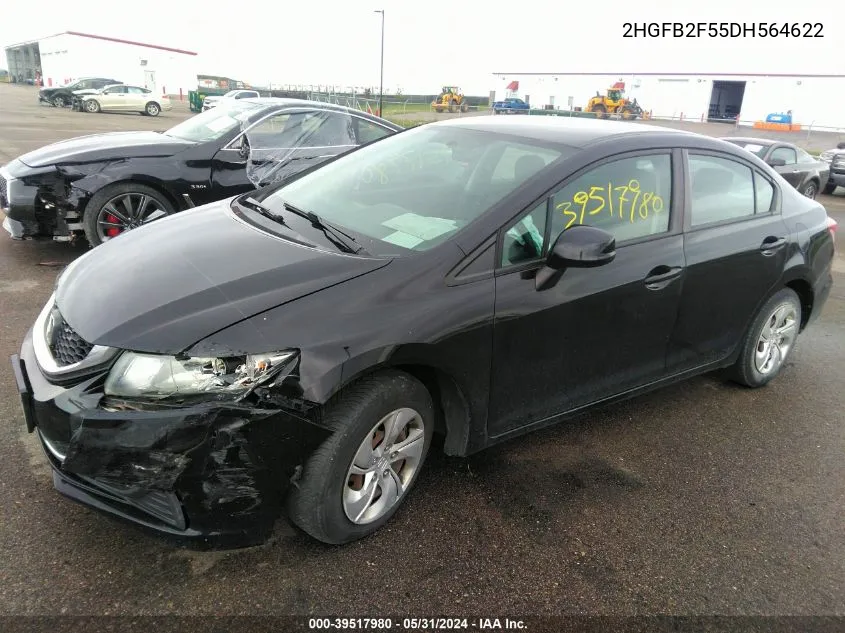 2013 Honda Civic Lx VIN: 2HGFB2F55DH564622 Lot: 39517980