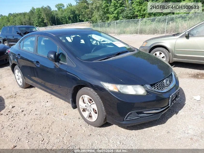 2013 Honda Civic Lx VIN: 2HGFB2F44DH100633 Lot: 39519685