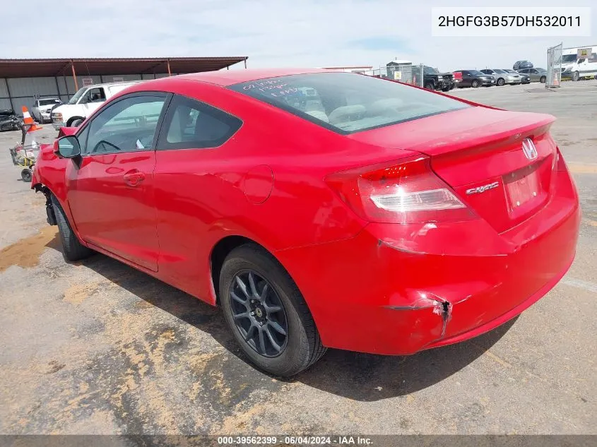 2013 Honda Civic Lx VIN: 2HGFG3B57DH532011 Lot: 39562399