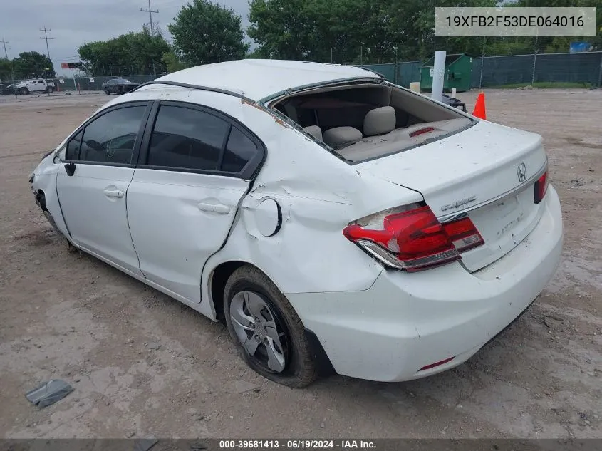 19XFB2F53DE064016 2013 Honda Civic Lx