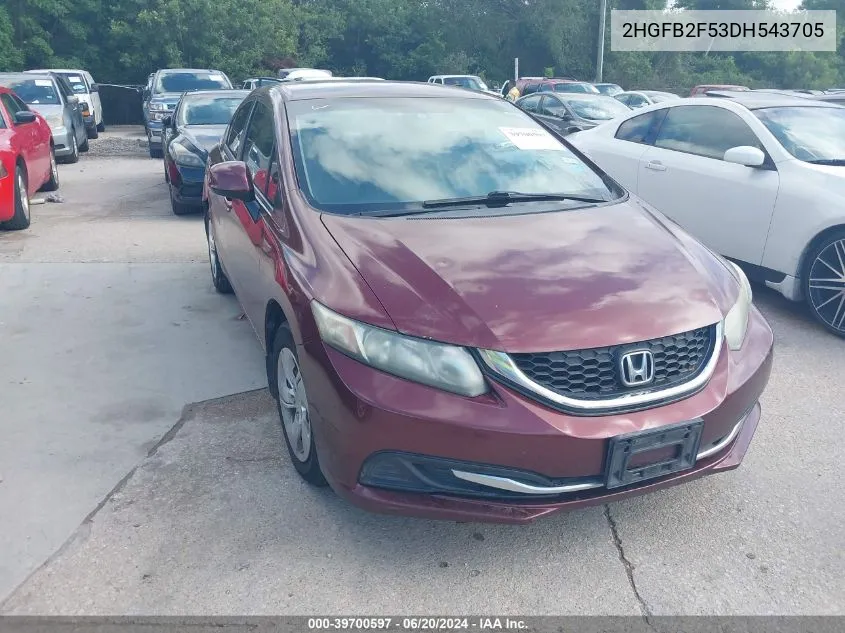 2HGFB2F53DH543705 2013 Honda Civic Lx