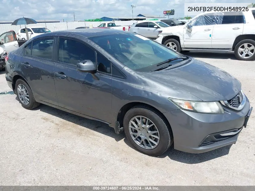 2013 Honda Civic Lx VIN: 2HGFB2F50DH548926 Lot: 39724607