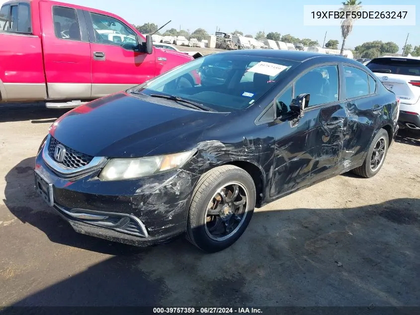 2013 Honda Civic Lx VIN: 19XFB2F59DE263247 Lot: 39757359