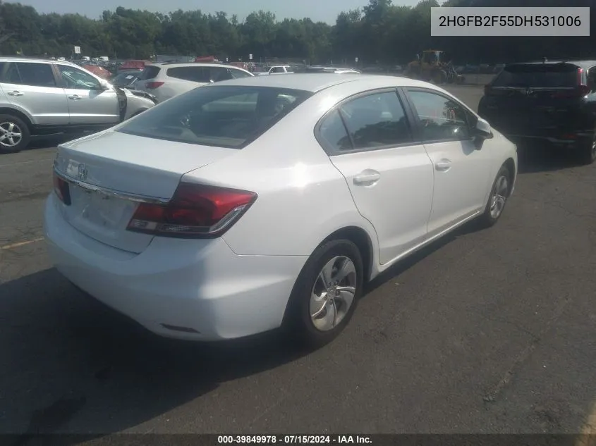 2013 Honda Civic Lx VIN: 2HGFB2F55DH531006 Lot: 39849978