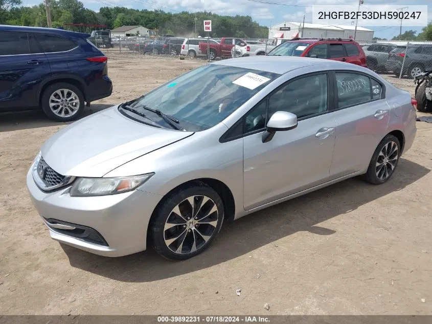 2013 Honda Civic Lx VIN: 2HGFB2F53DH590247 Lot: 39892231