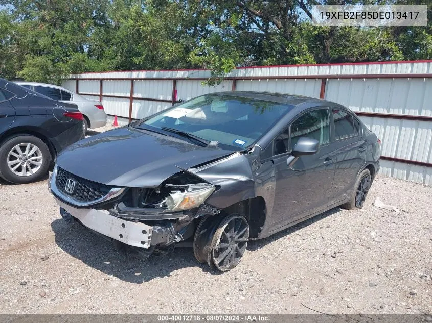 2013 Honda Civic Ex VIN: 19XFB2F85DE013417 Lot: 40012718