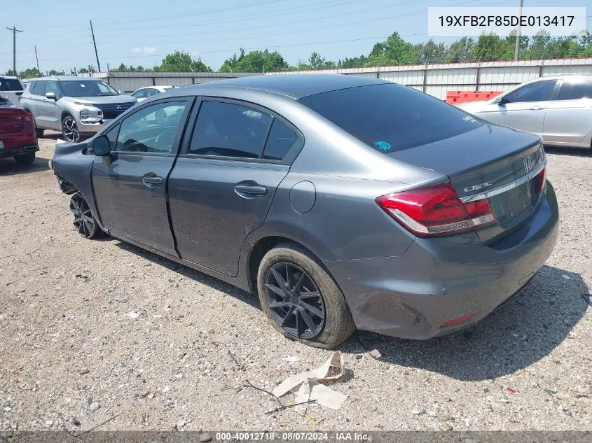 2013 Honda Civic Ex VIN: 19XFB2F85DE013417 Lot: 40012718