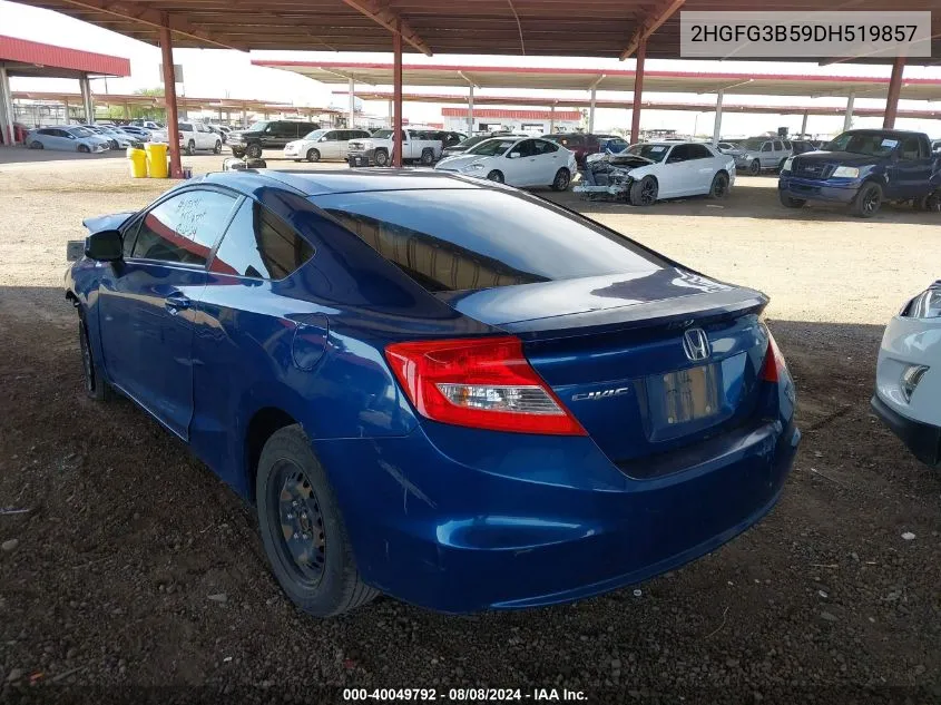 2013 Honda Civic Lx VIN: 2HGFG3B59DH519857 Lot: 40049792