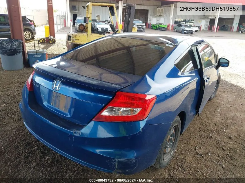 2013 Honda Civic Lx VIN: 2HGFG3B59DH519857 Lot: 40049792