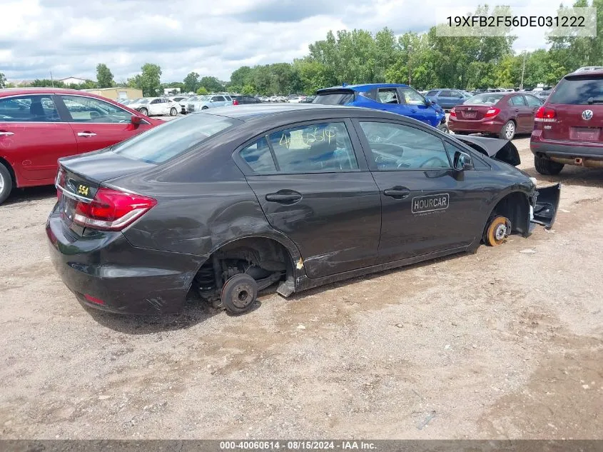 2013 Honda Civic Lx VIN: 19XFB2F56DE031222 Lot: 40060614