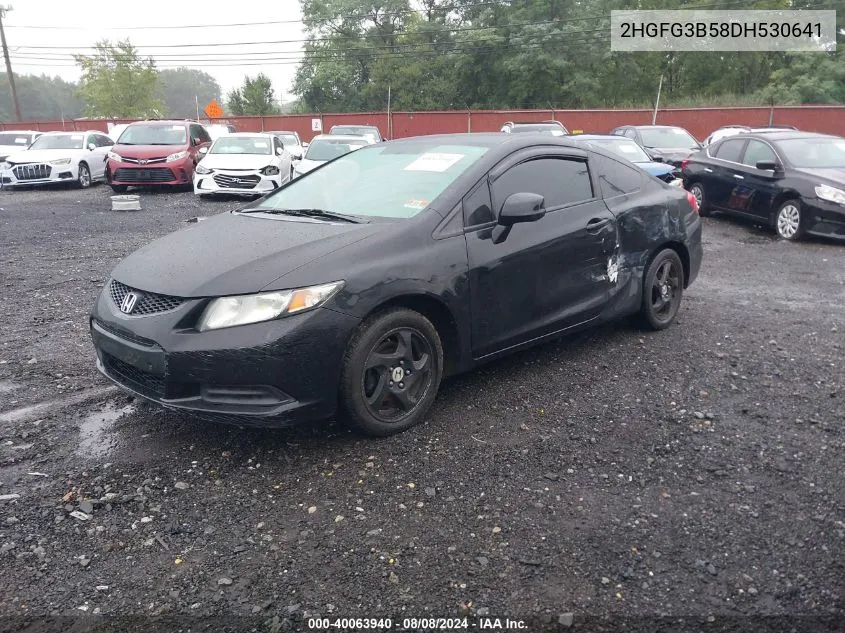 2013 Honda Civic Lx VIN: 2HGFG3B58DH530641 Lot: 40063940