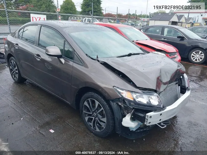 2013 Honda Civic Ex VIN: 19XFB2F89DE032195 Lot: 40078537