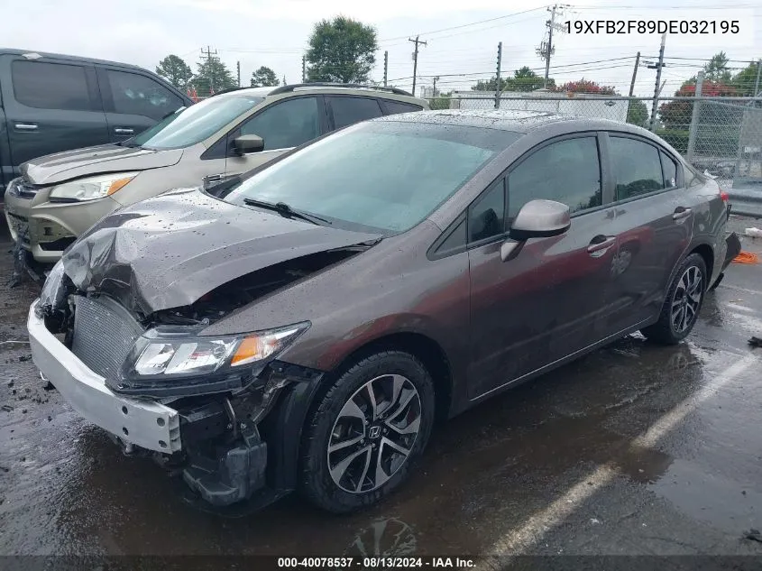 2013 Honda Civic Ex VIN: 19XFB2F89DE032195 Lot: 40078537