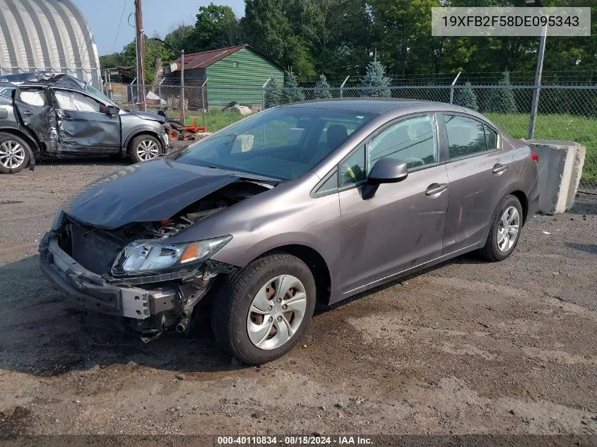 2013 Honda Civic Lx VIN: 19XFB2F58DE095343 Lot: 40110834