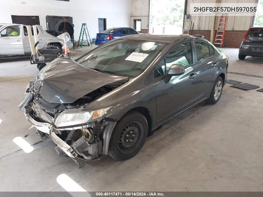 2HGFB2F57DH597055 2013 Honda Civic Lx