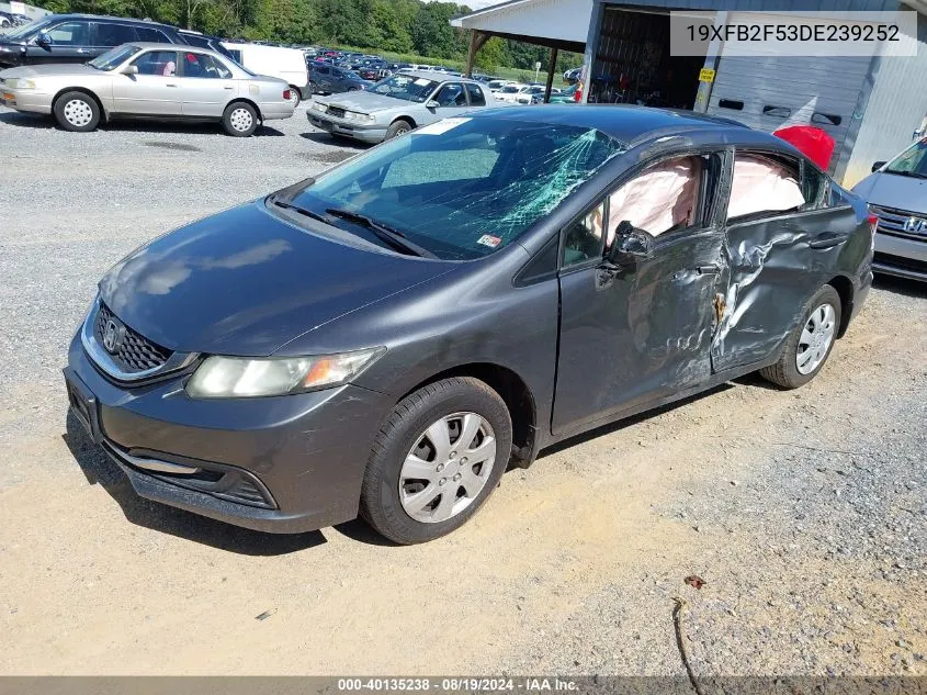 2013 Honda Civic Lx VIN: 19XFB2F53DE239252 Lot: 40135238