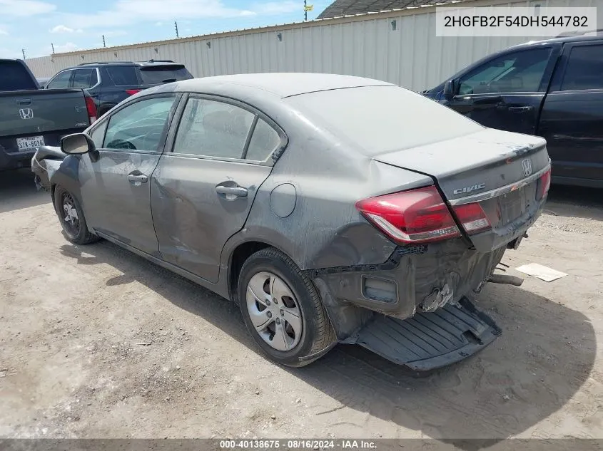 2013 Honda Civic Lx VIN: 2HGFB2F54DH544782 Lot: 40138675