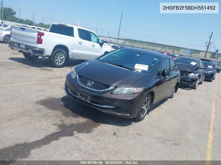 2HGFB2F58DH551492 2013 Honda Civic Lx