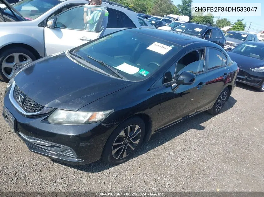 2013 Honda Civic Ex VIN: 2HGFB2F84DH533047 Lot: 40162867