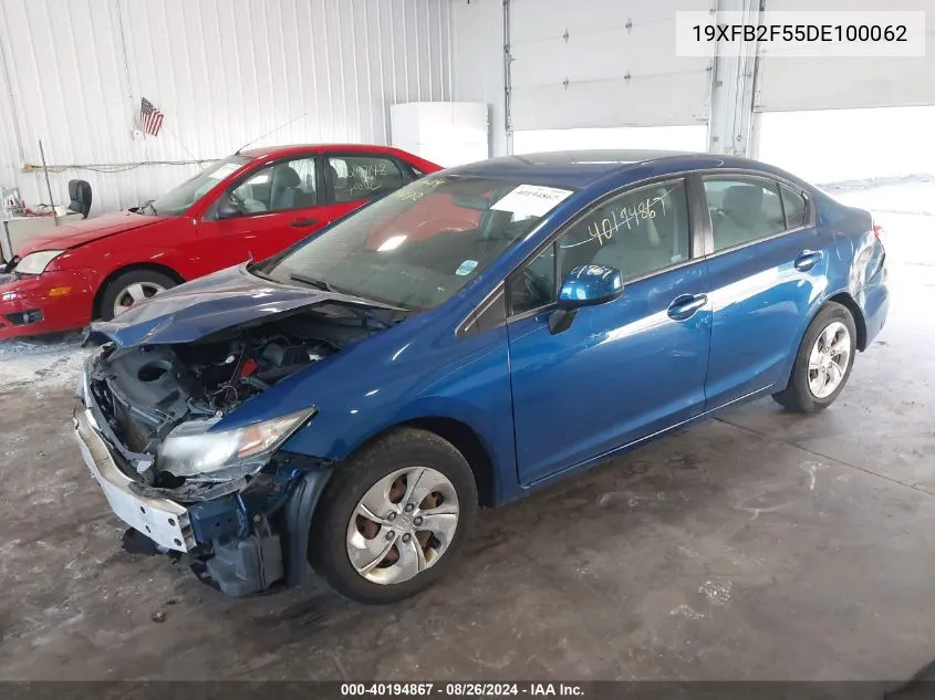 2013 Honda Civic Lx VIN: 19XFB2F55DE100062 Lot: 40194867