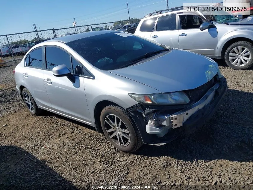 2013 Honda Civic Lx VIN: 2HGFB2F54DH509675 Lot: 40202278