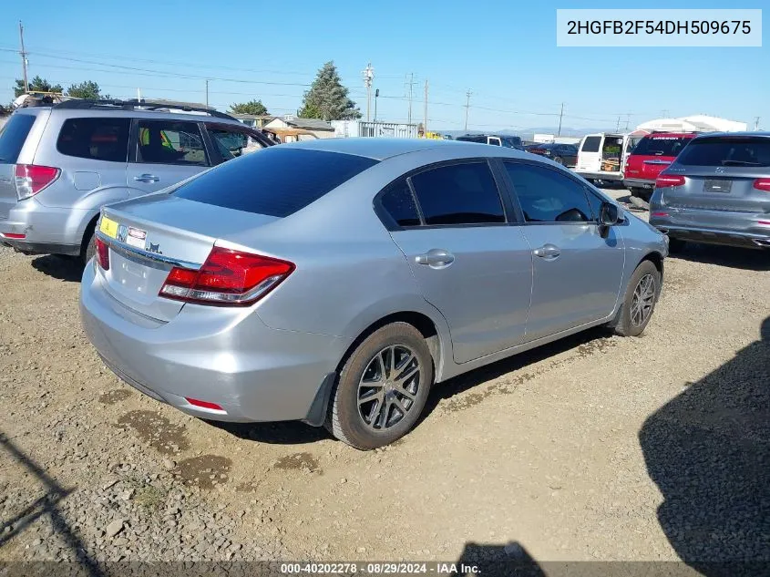 2013 Honda Civic Lx VIN: 2HGFB2F54DH509675 Lot: 40202278