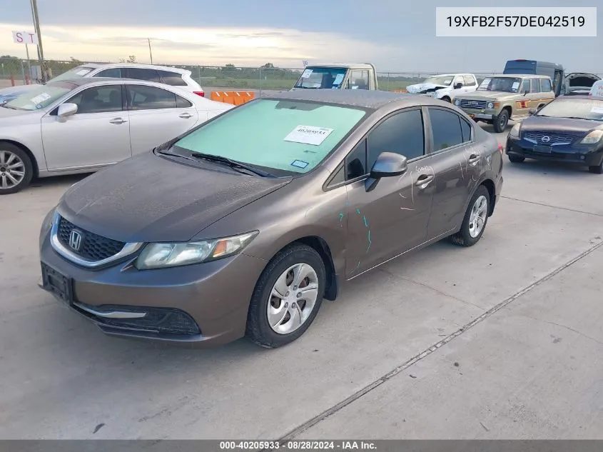 2013 Honda Civic Lx VIN: 19XFB2F57DE042519 Lot: 40205933