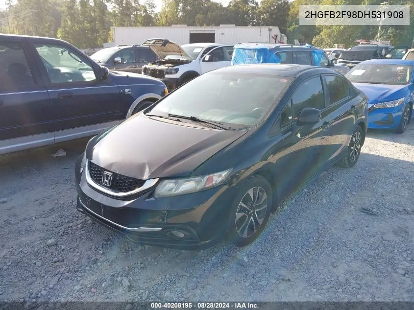 2013 Honda Civic Ex-L VIN: 2HGFB2F98DH531908 Lot: 40208195